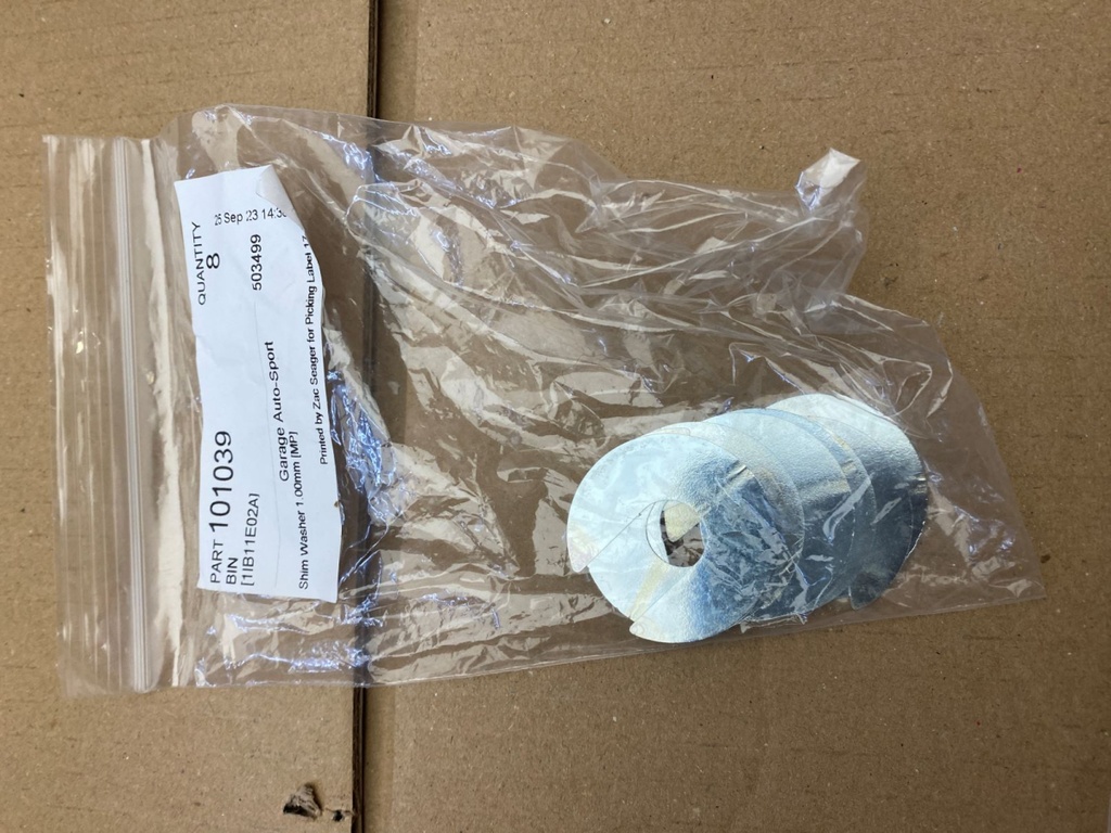 Rondelle de cale 1.00mm 