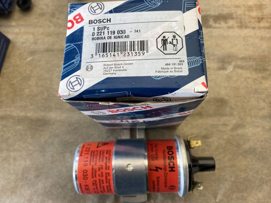 Bobine d'allumage: à déclenchement par rupteur, avec résistance additionnelle